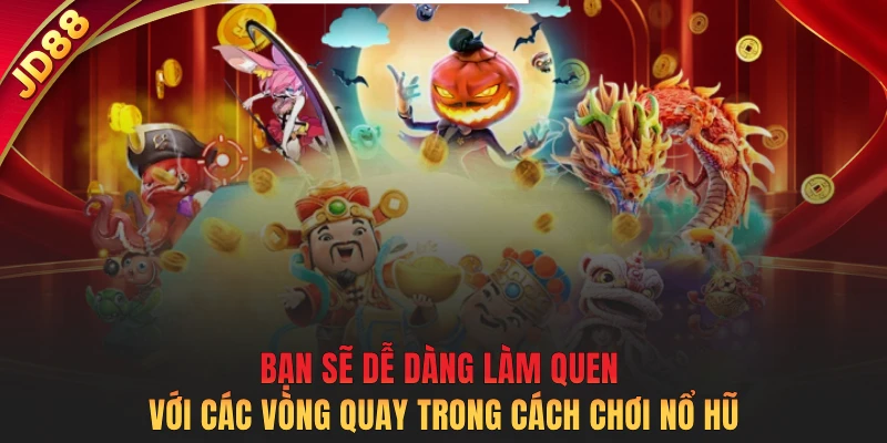 Bạn sẽ dễ dàng làm quen với các vòng quay trong cách chơi nổ hũ